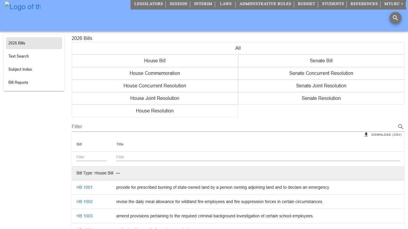 2026 Bills South Dakota Legislature